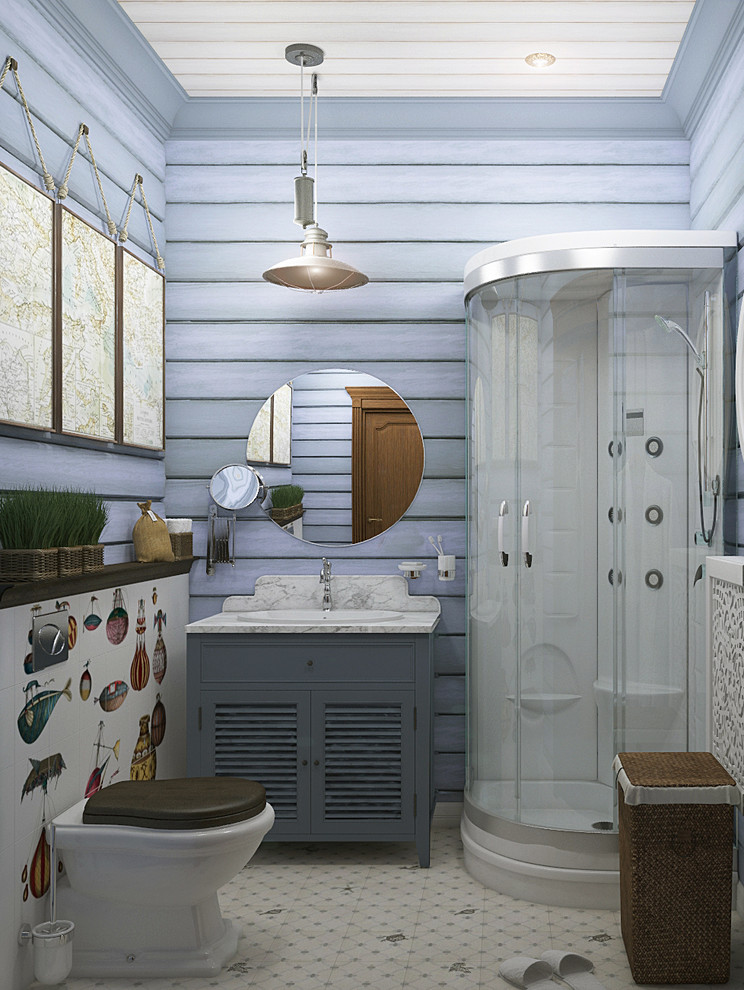 Прованс в клееном брусе. Санузлы