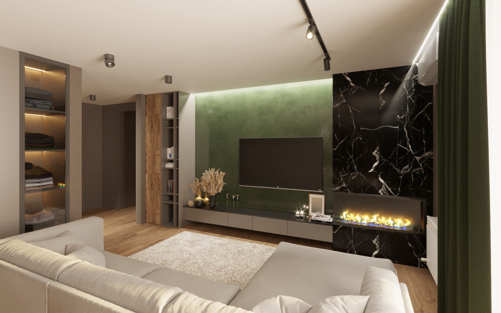 Кухня гостинная с балконом