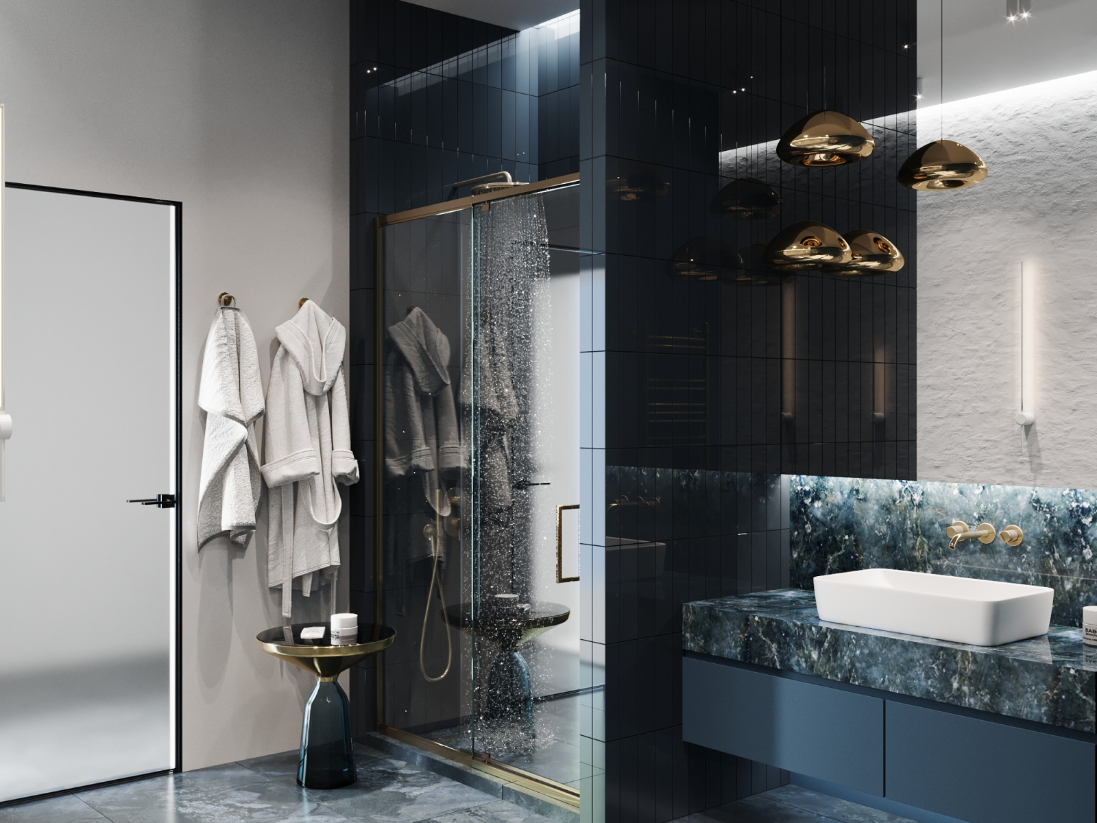 Дизайн-проект дома в голубых тонах