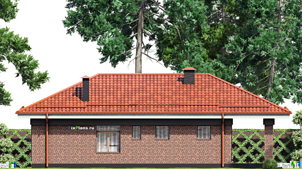 Проект одноэтажного дома 15х8м S92м2 F-15074