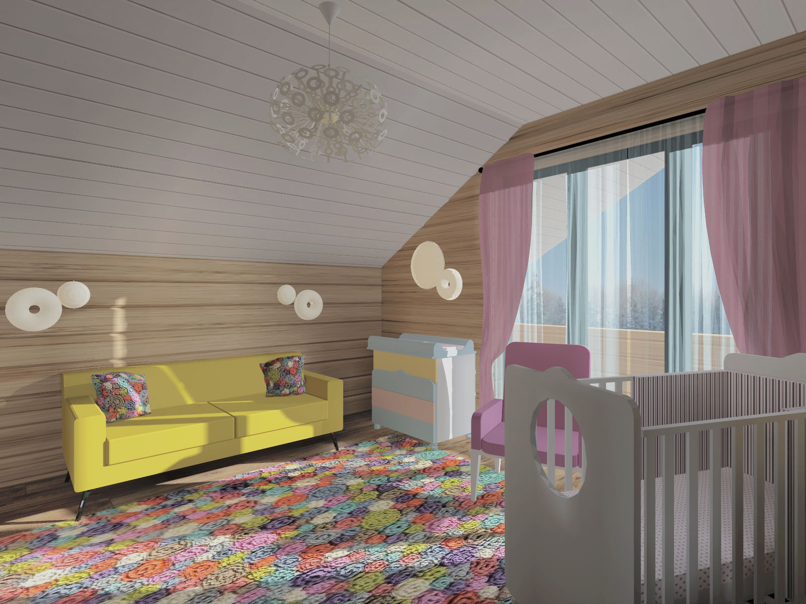 Деревянный дом в современном прочтении, 2 этаж