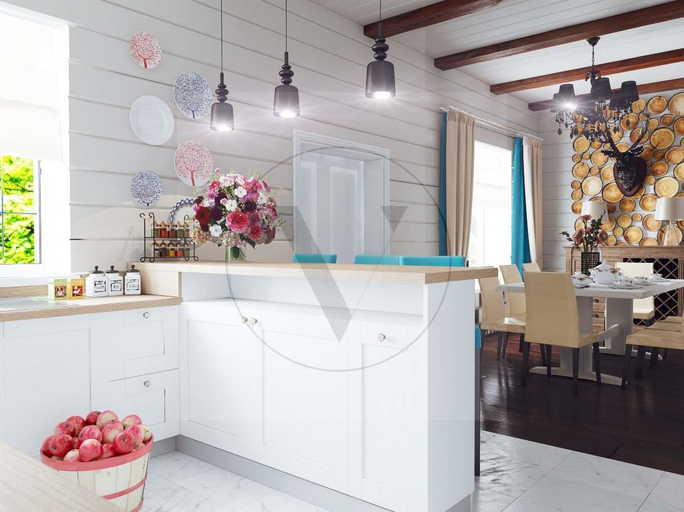 Барная стойка и обеденная зона