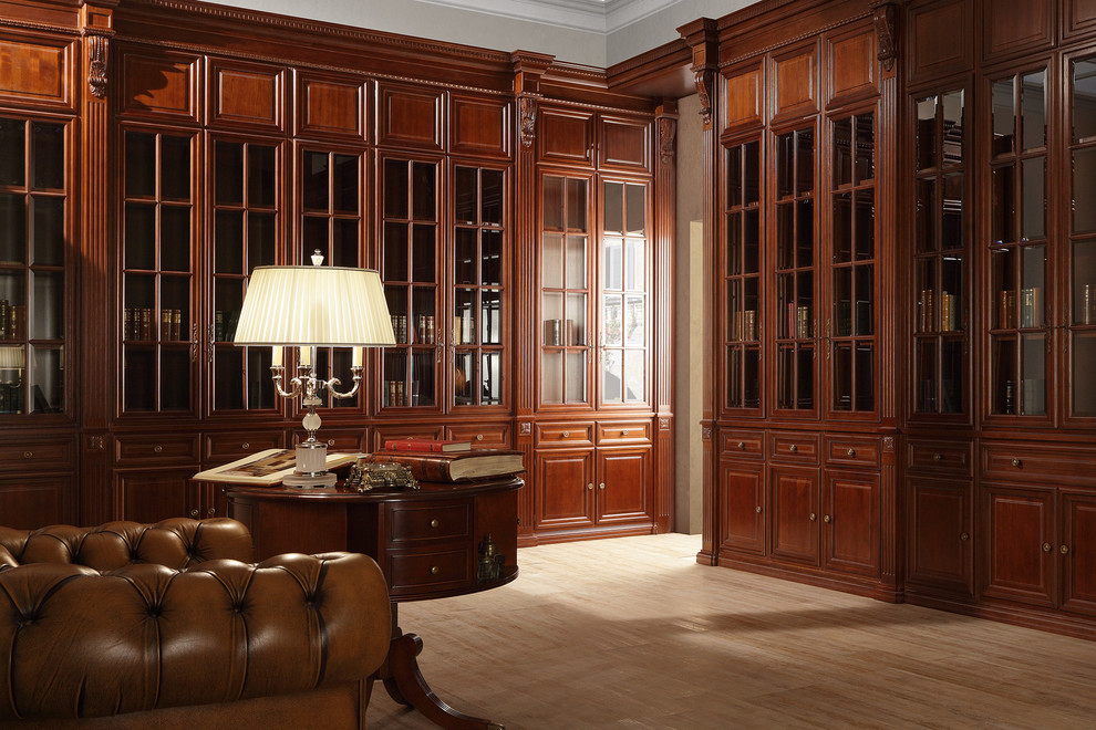 Классический кабинет в шоколадных тонах