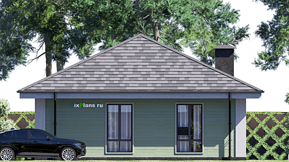 Проект одноэтажного дома 10х10м S74м2 F-18062