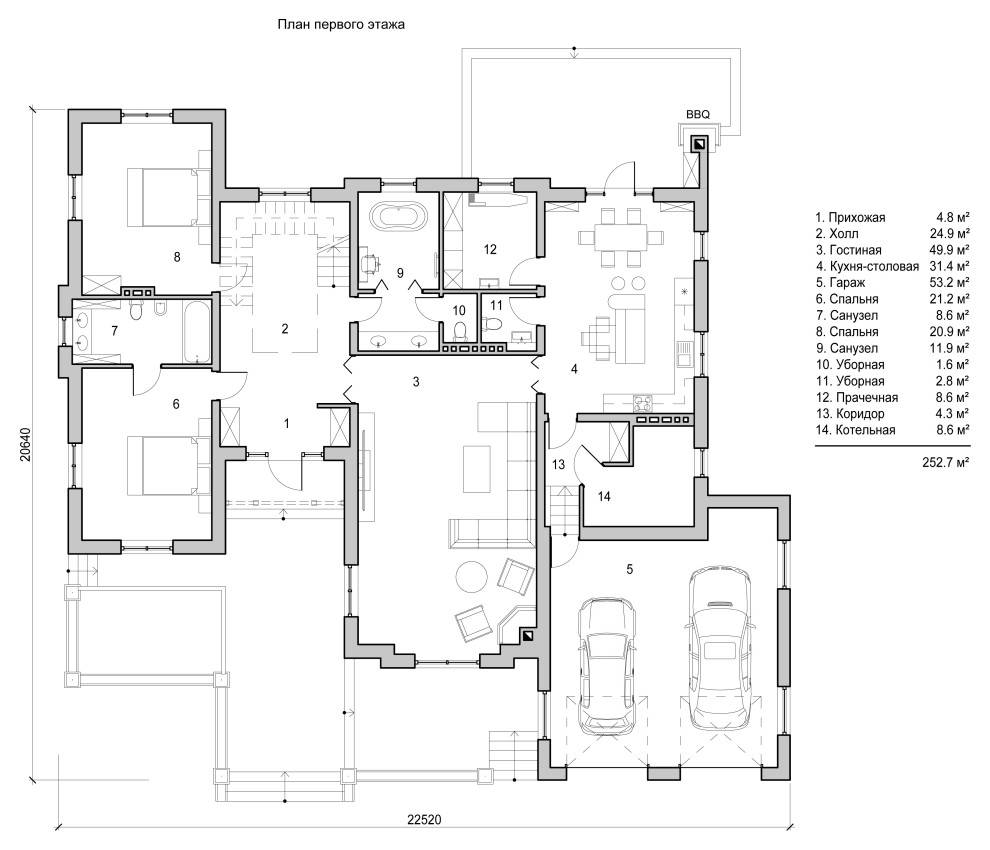 План 1 этажа