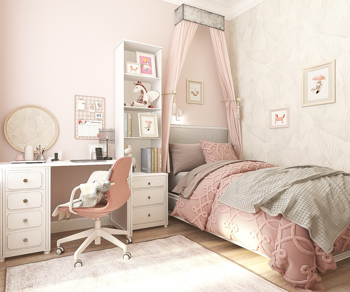 Обложка проекта: Дизайн-проект спальни для девочки