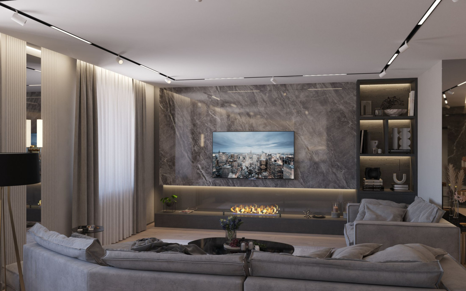 Дизайн проект квартиры со сложной остроугольной планировкой