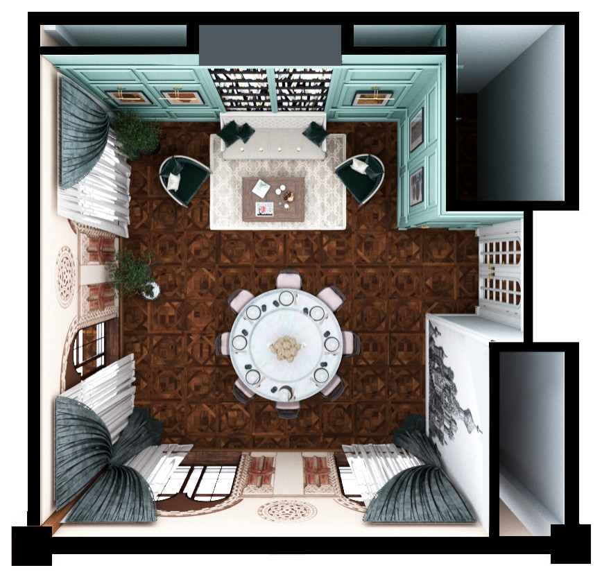 Обложка проекта: Обеденный зал в псевдорусском стиле