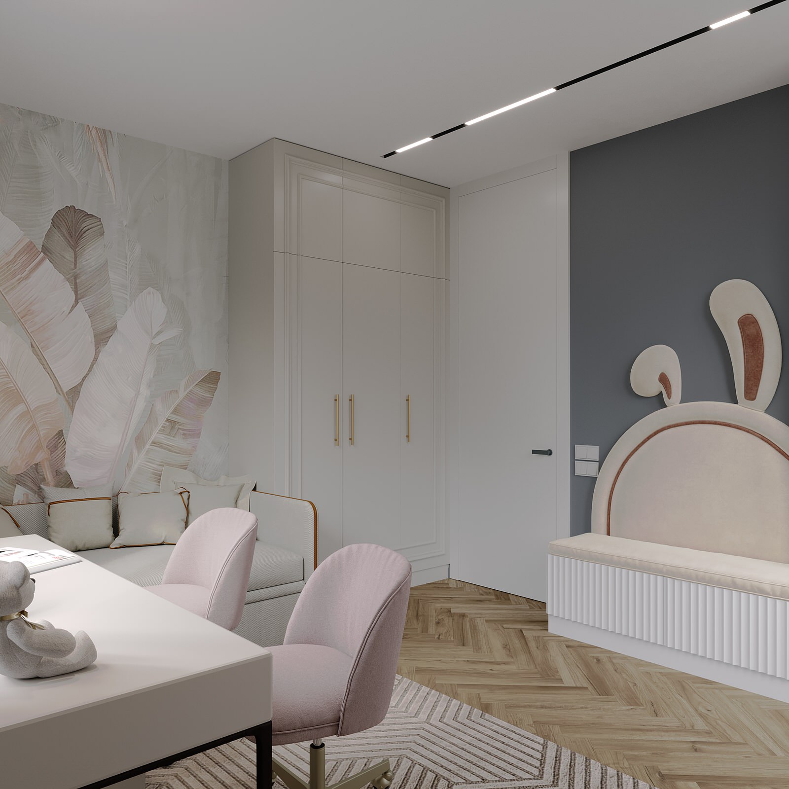 Детская комната в стиле неоклассика ЖК "Родной город"