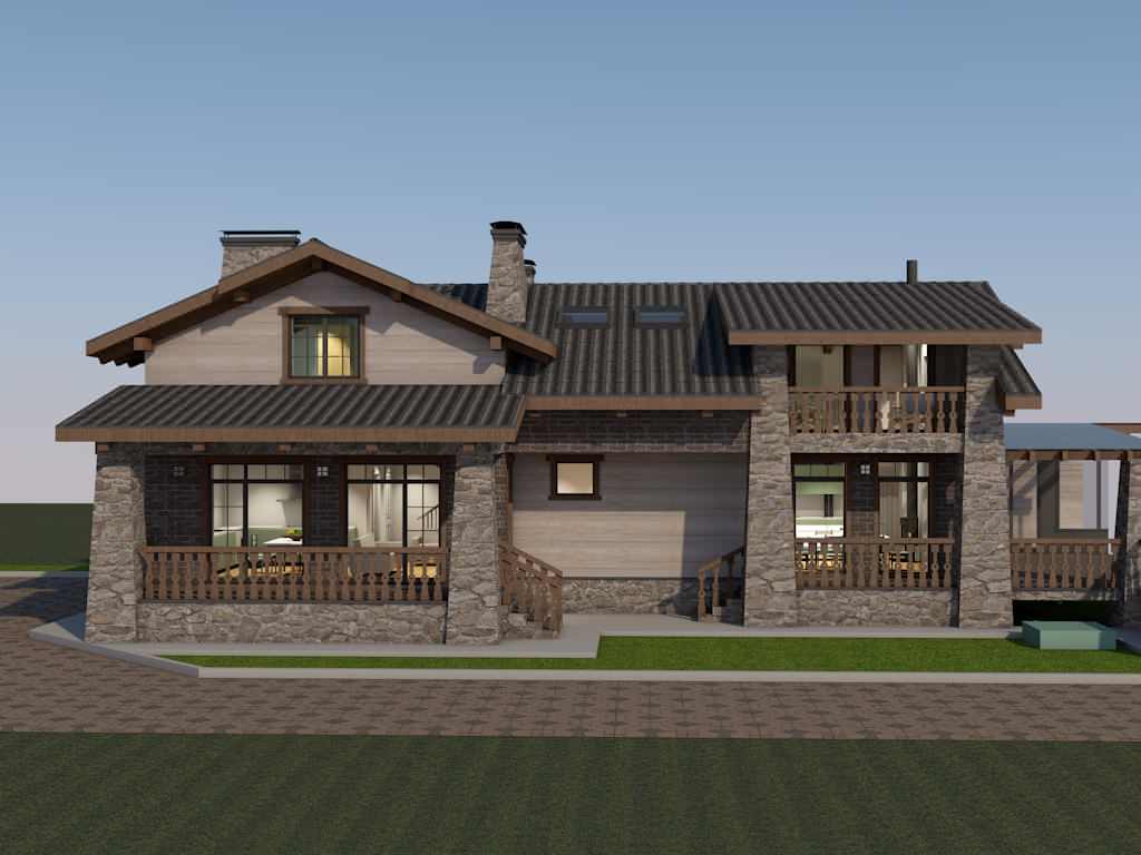 Обложка проекта: 23-023-1 Гостевой дом - баня общей площадью 300 м2