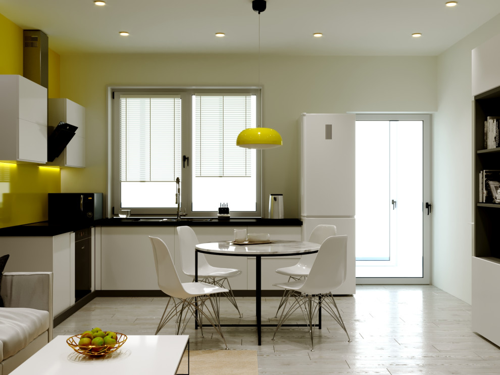 квартира для холостяка - кухня-гостиная