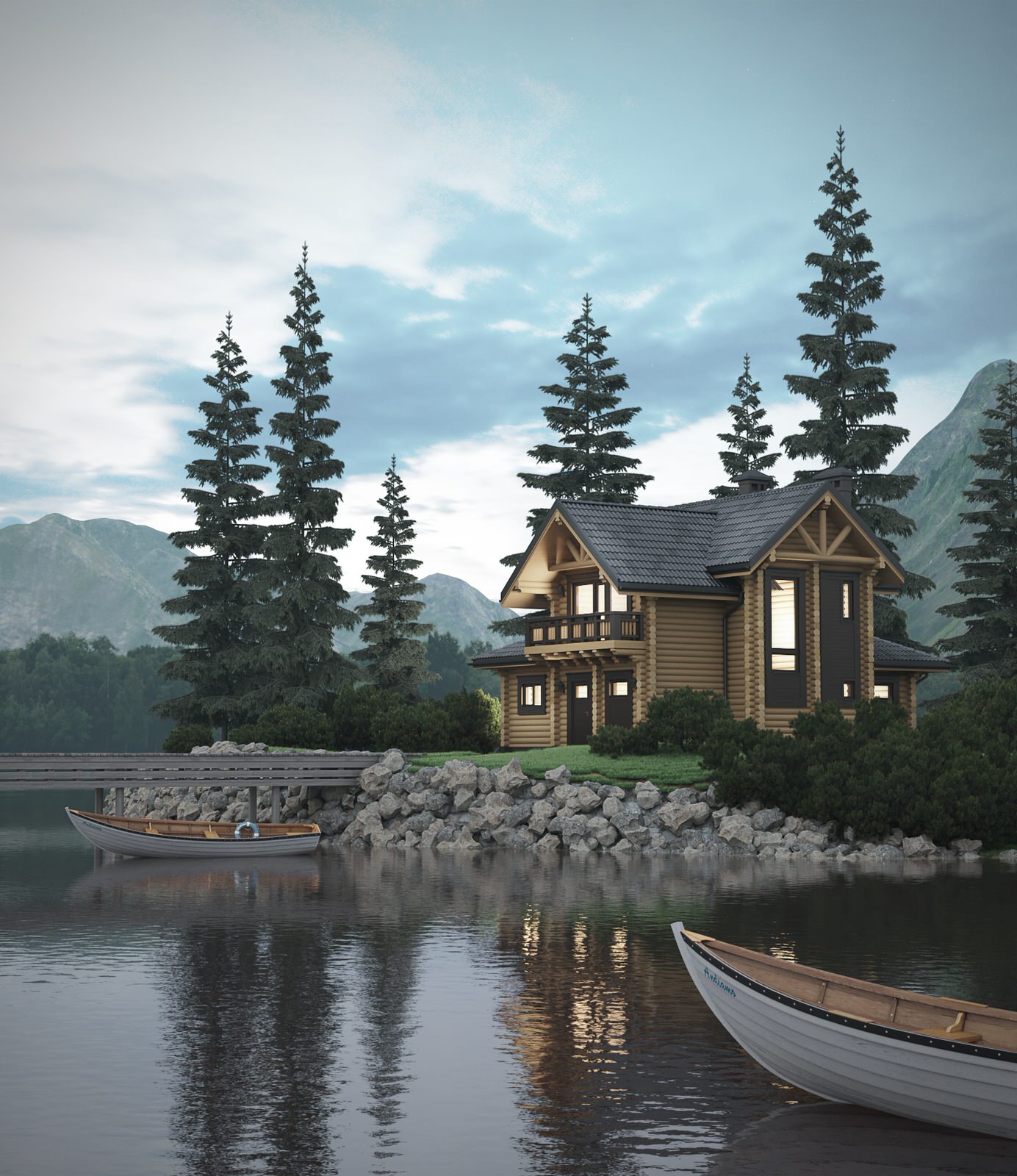 Обложка проекта: Экстерьер "Дом в тумане"