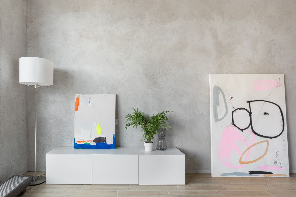 Houzz тур: 33 кв. м — студия с бетоном и полуаркой