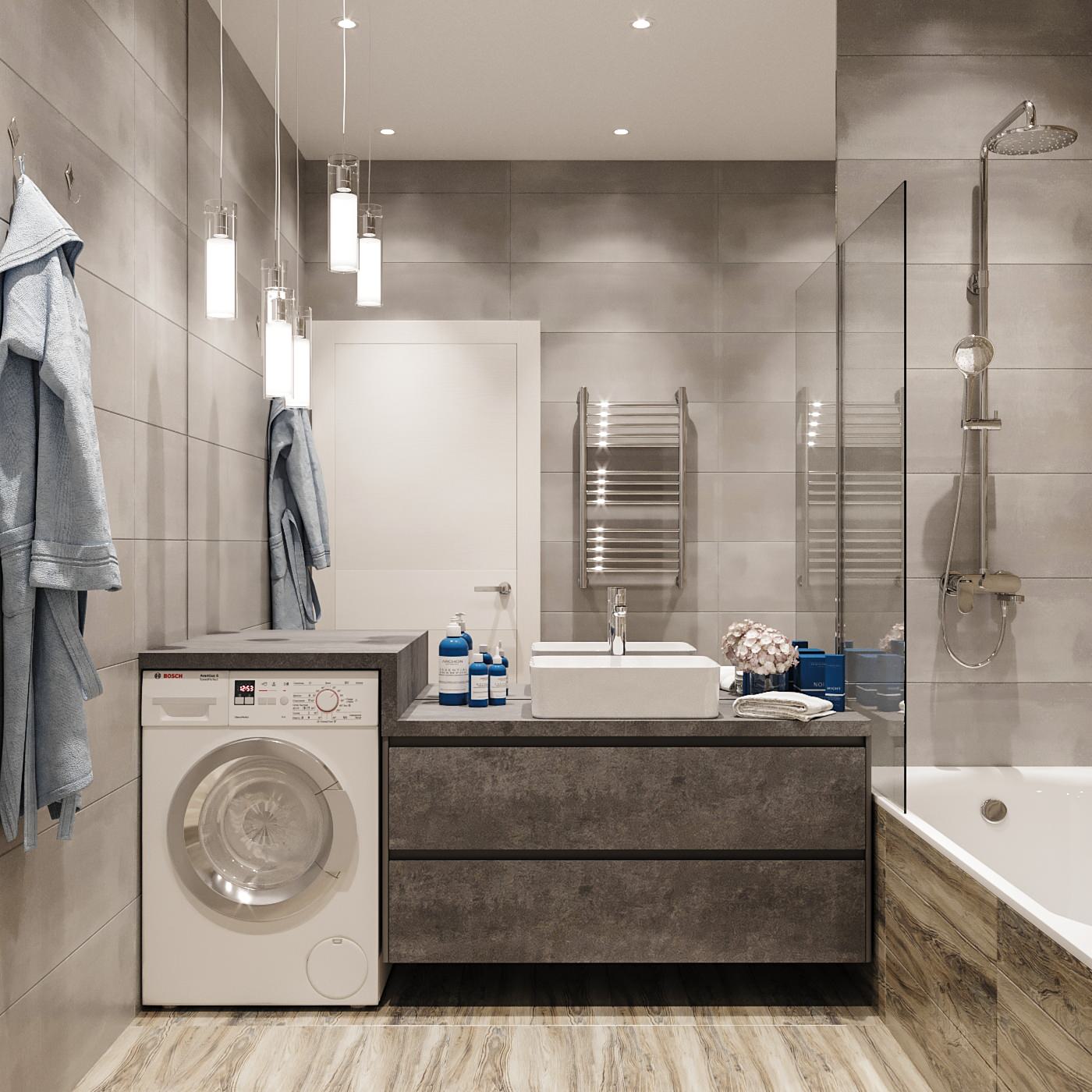 Женственный лофт в ЖК Триколор (визуализация)