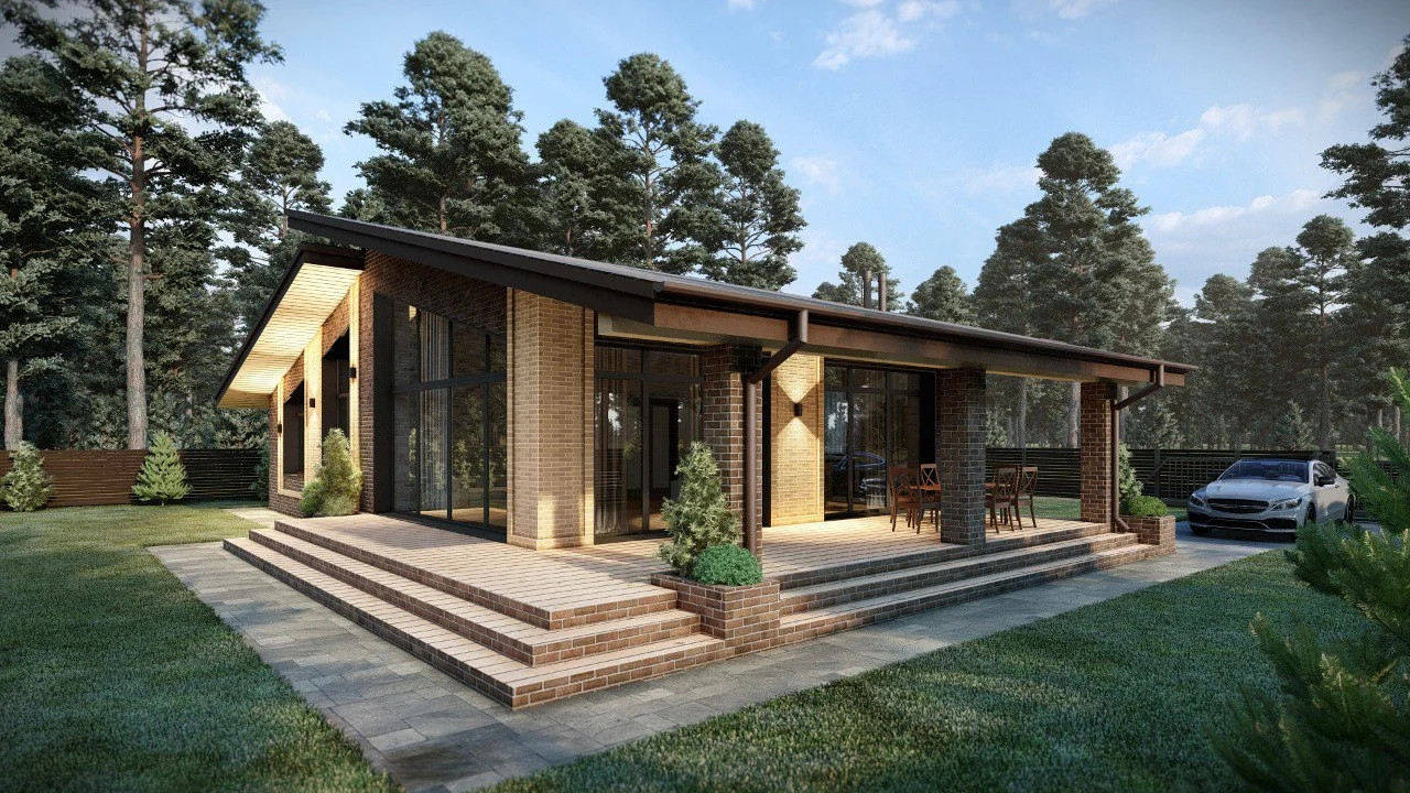 ПРОЕКТ ДОМА ИЗ КИРПИЧА 133,58М²