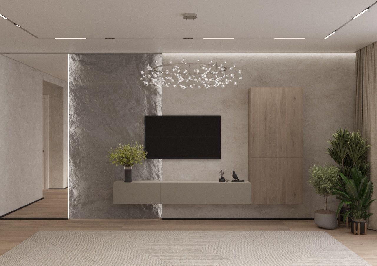 Современный дизайн кухни-гостиной