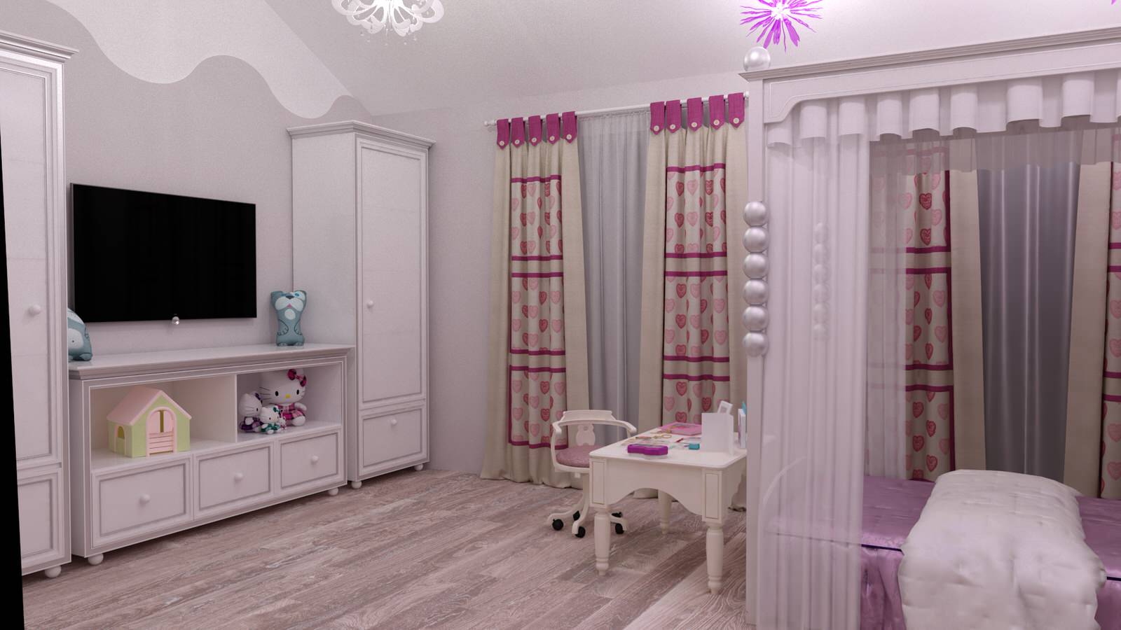 Интерьер коттеджа в Словении (комната дочери)