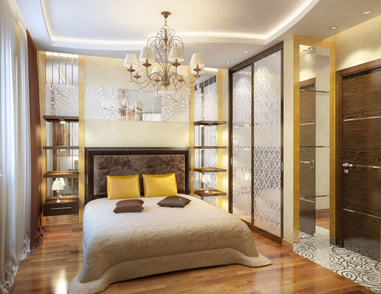Дизайн проект квартиры в Новой Москве. Вид на спальню