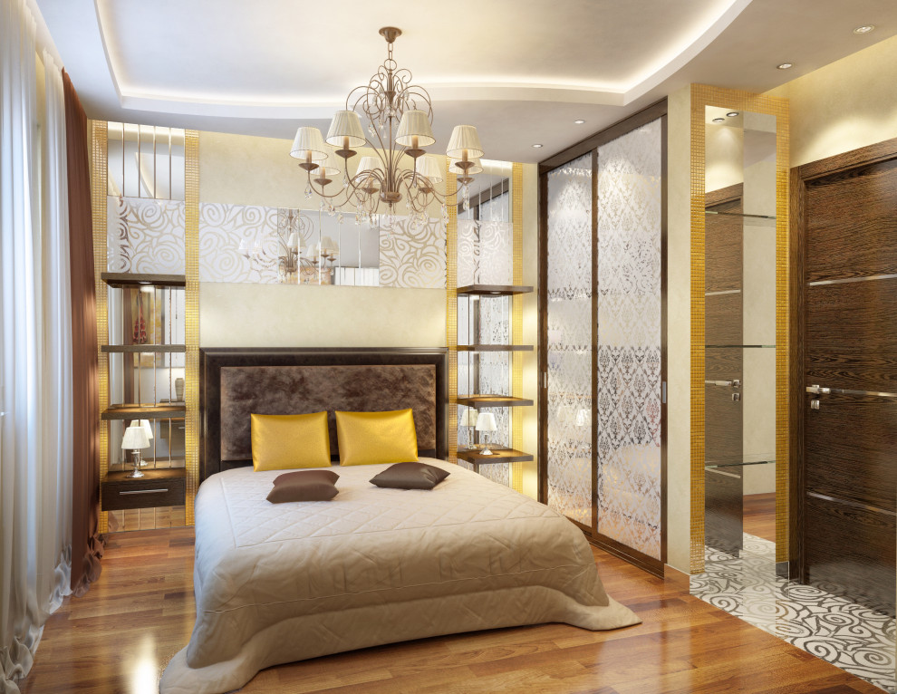 Дизайн проект квартиры в Новой Москве. Вид на спальню