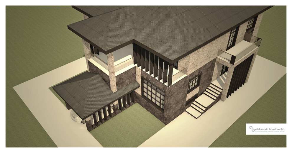 Архитектура в стиле лофт (коттедж на два хозяина в г.Краснодаре)