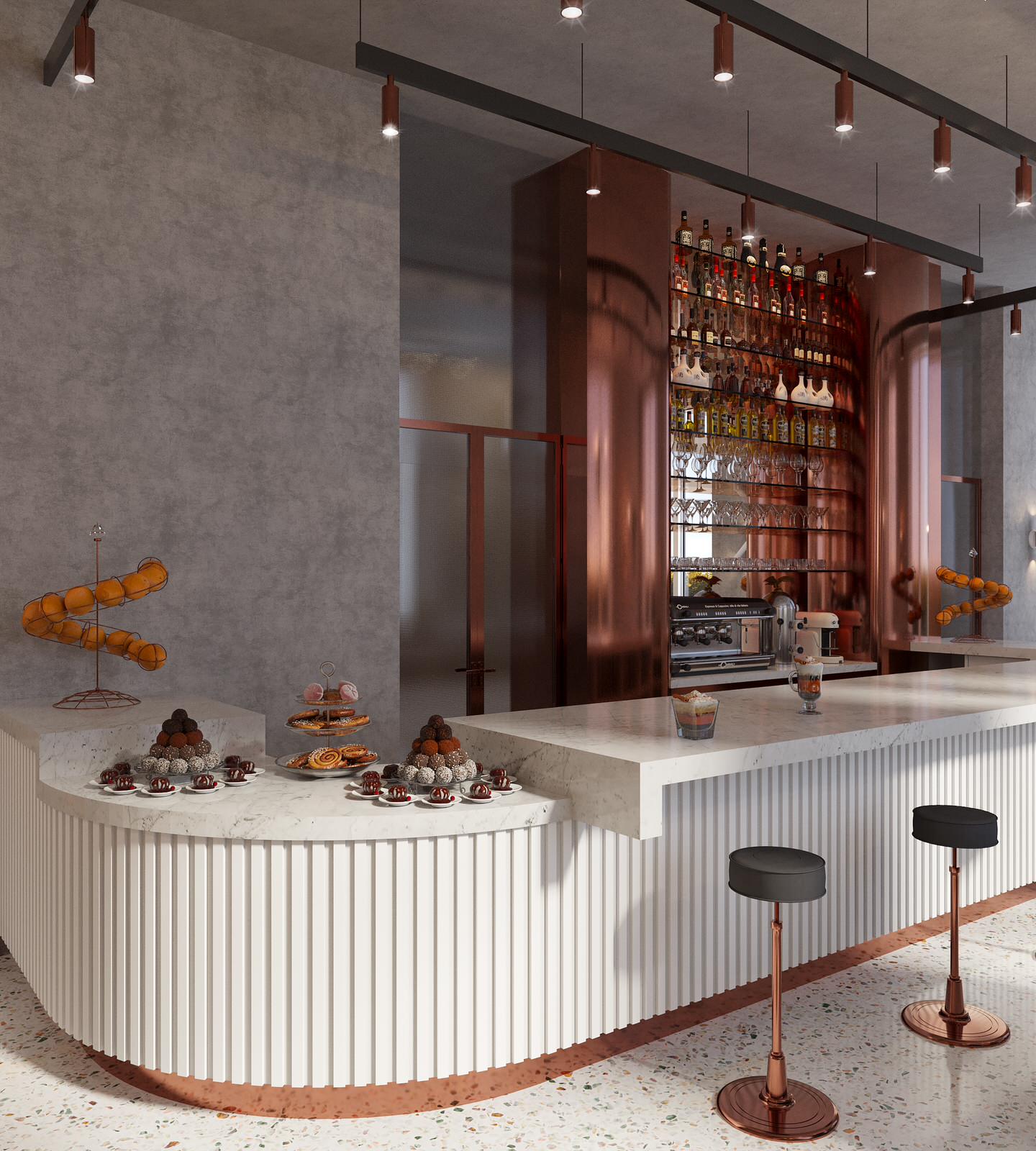 Interior visualisation of cafe and restaurant Villa Forli