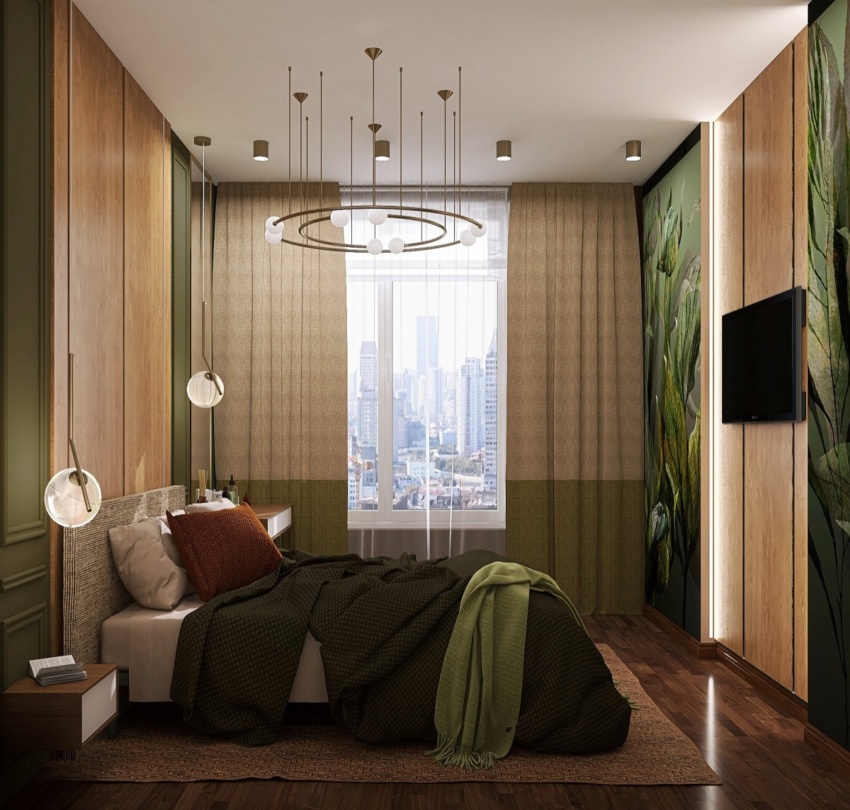 Обложка проекта: Оформление стен спальни