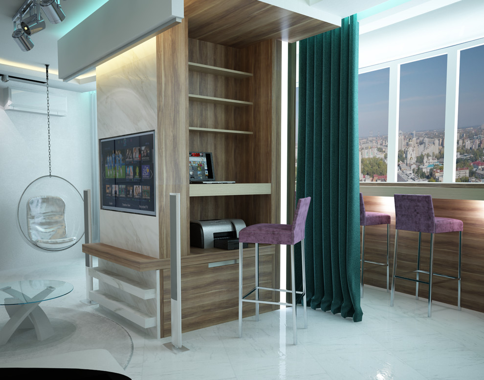 Квартира с арт-объектом из мрамора