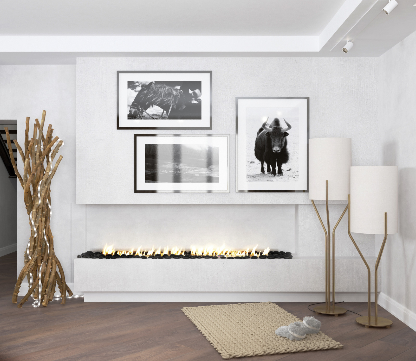 Обложка проекта: Гостиная с камином