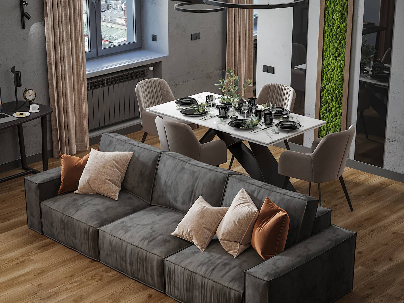 Минимализм в темно-серых тонах!