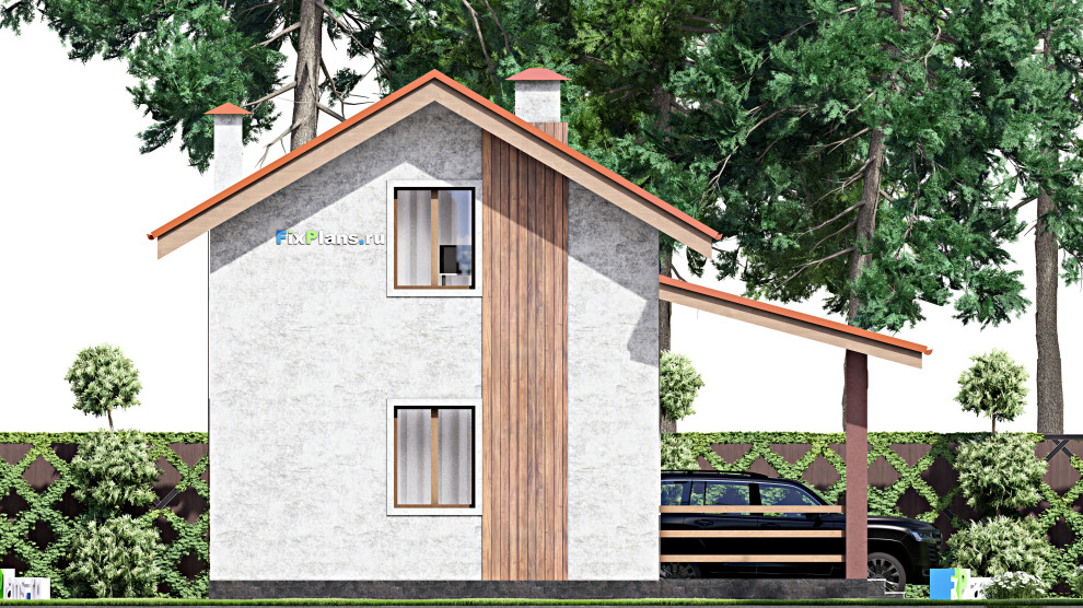 Проект дома с мансардой 9х10 м S117м2 F-15326