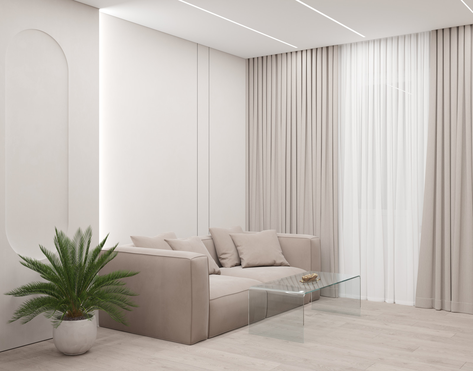 Стильная гостиная, совмещенная со спальней, в маленькой квартире.