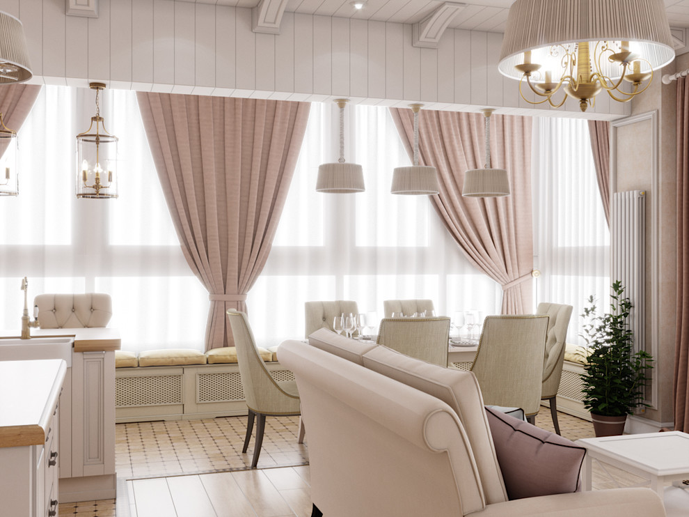 Кухня-гостиная в проекте таунхауса