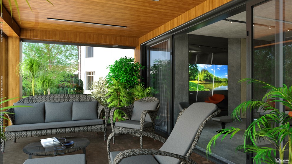 Гостинная в коттедже