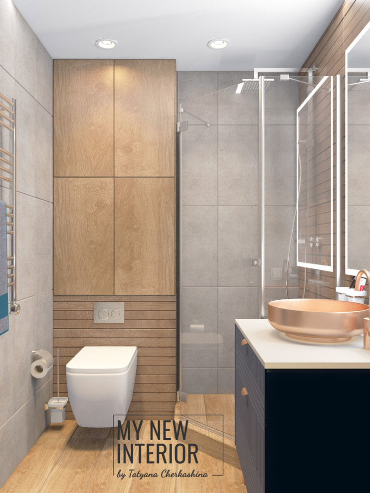 Дизайн трехкомнатной квартиры в современном стиле - 95 кв.м. кухня и гостиная