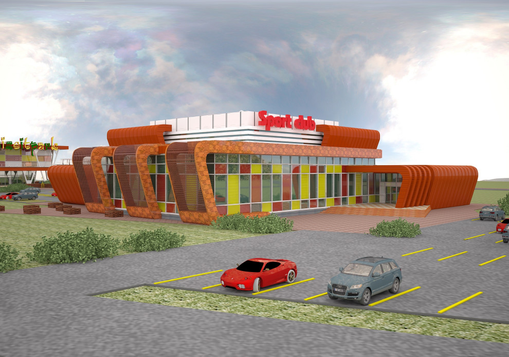 Архитектурный концепт центра семейного досуга и спорт клуба в городе Мелне