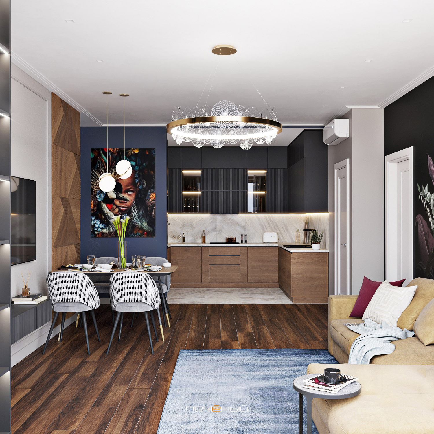 Просторная евротрёшка площадью 86 квадратных метров