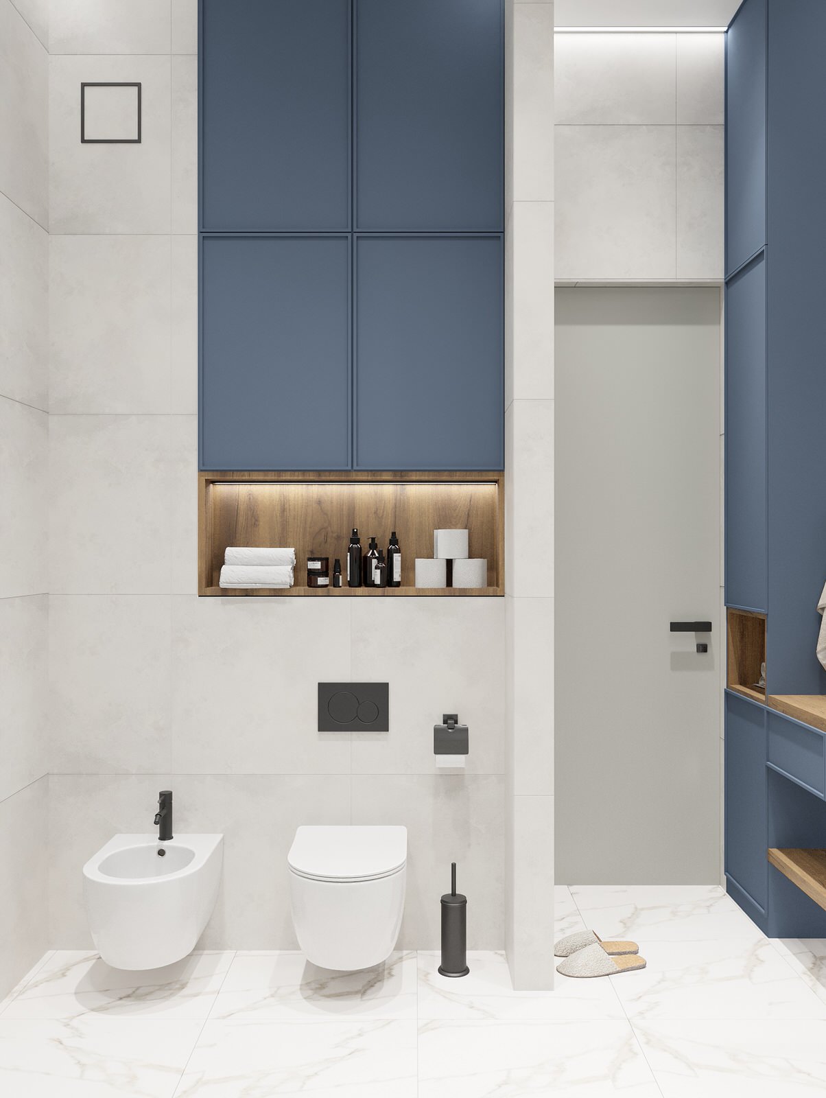 Вид на инсталляцию и биде