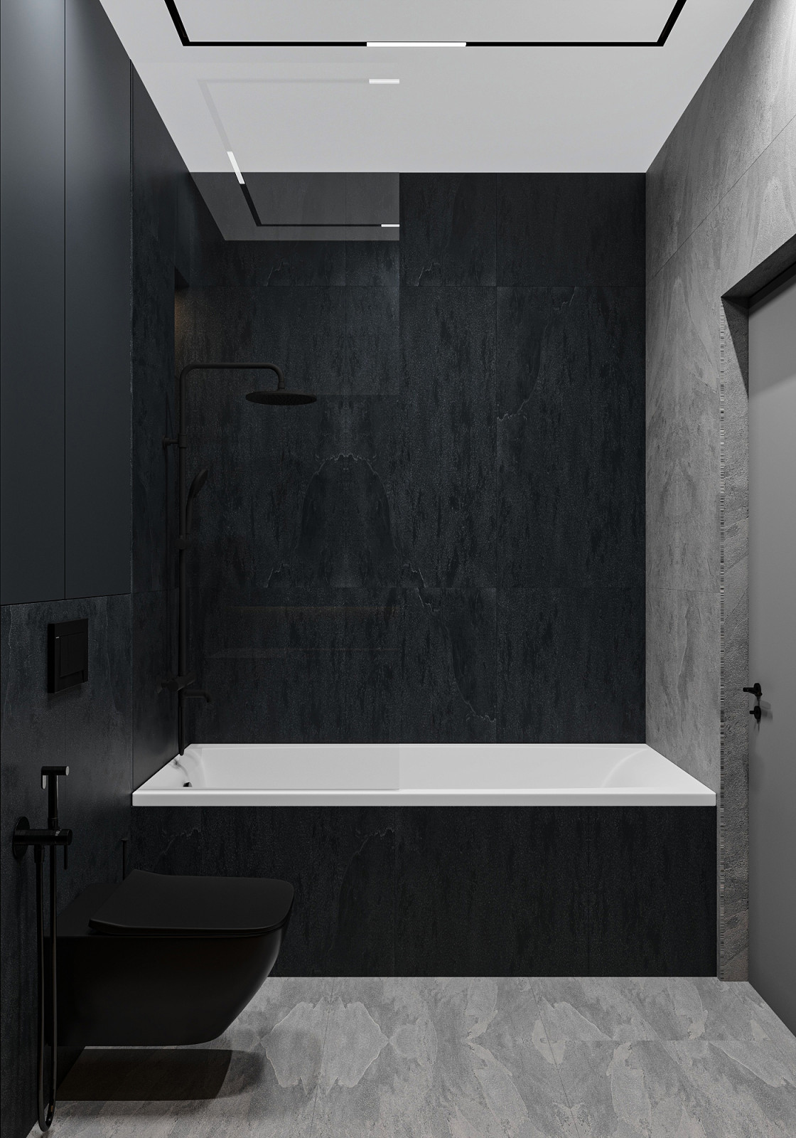 Темная ванная