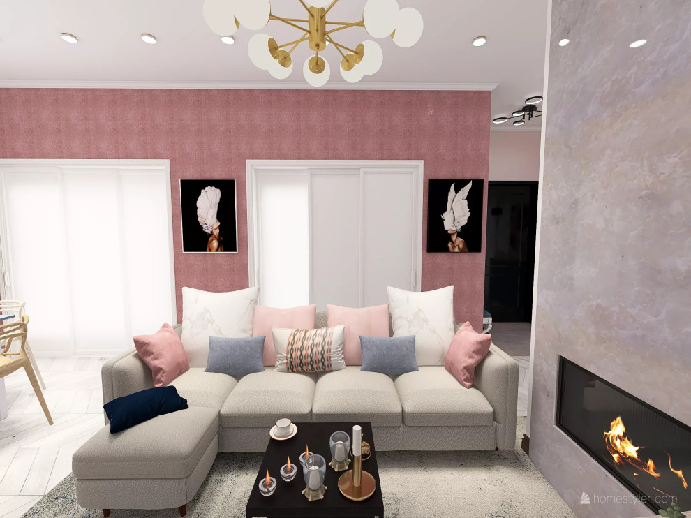 Квартира в пудровых тонах для начинающей актрисы