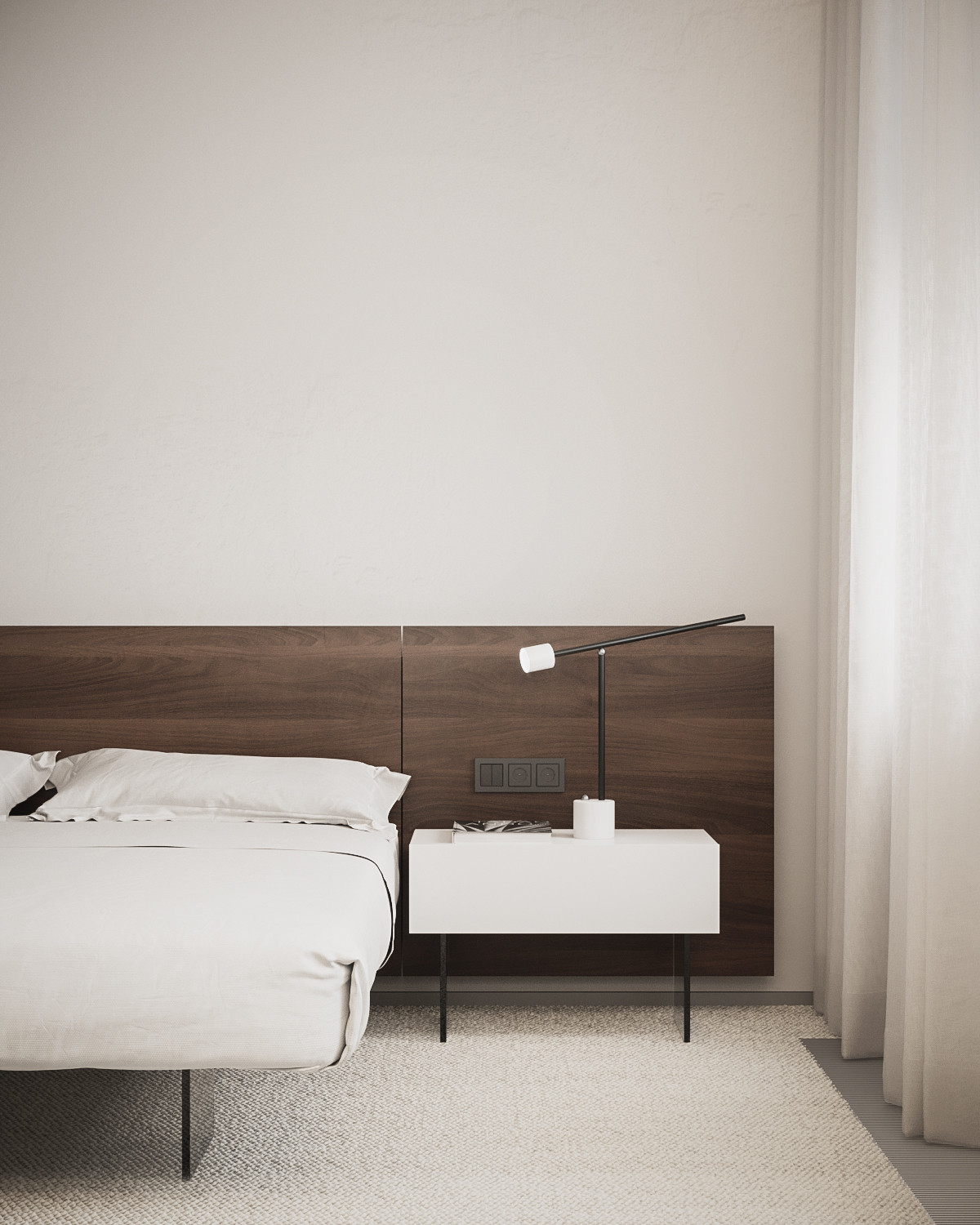 The Whale – Minimalist modern guest bedroom