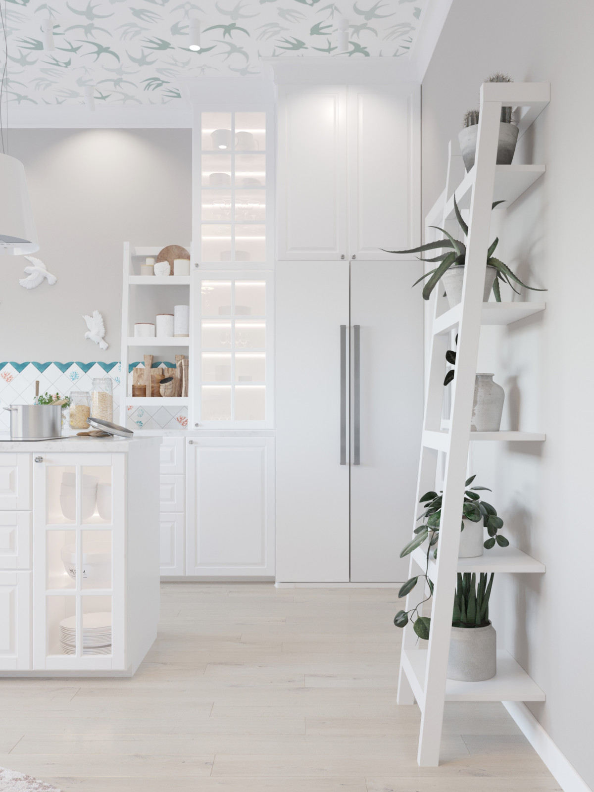 Дизайн санузла и кухни-гостиной