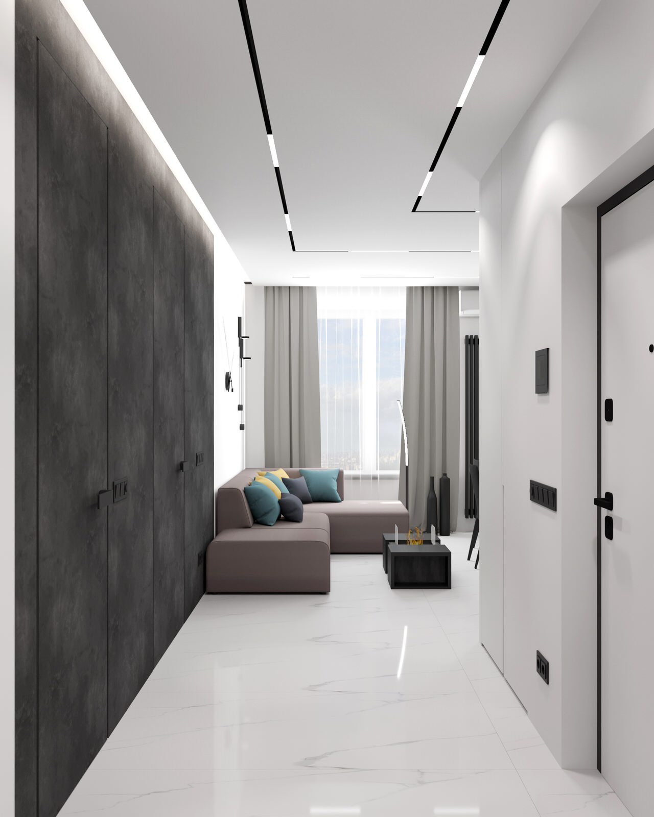 Кухня - гостиная из проекта квартиры в ЖК "Домашний"