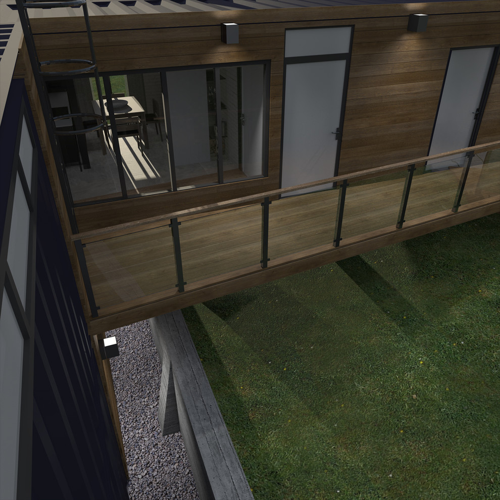 Дом из четырех 40-ft HC морских контейнеров. Интерьер