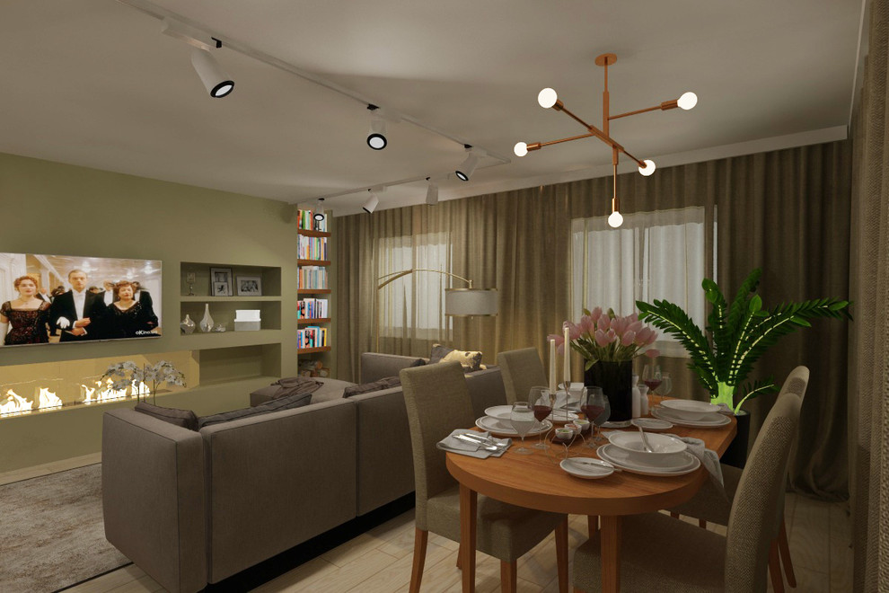 Дом с оливковой гостиной