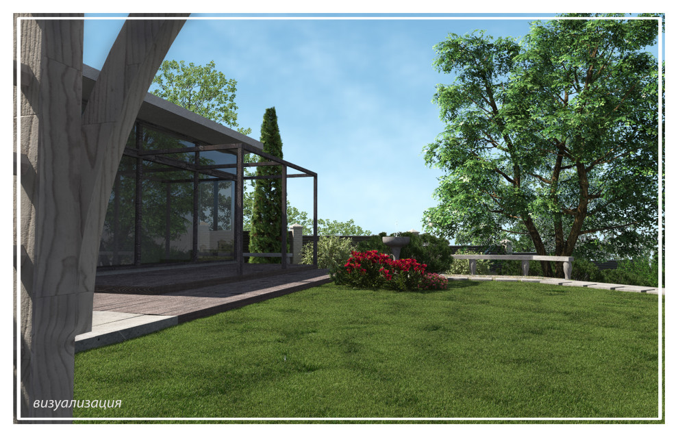 Ландшафтный дизайн, участок 30 соток, перепад высот