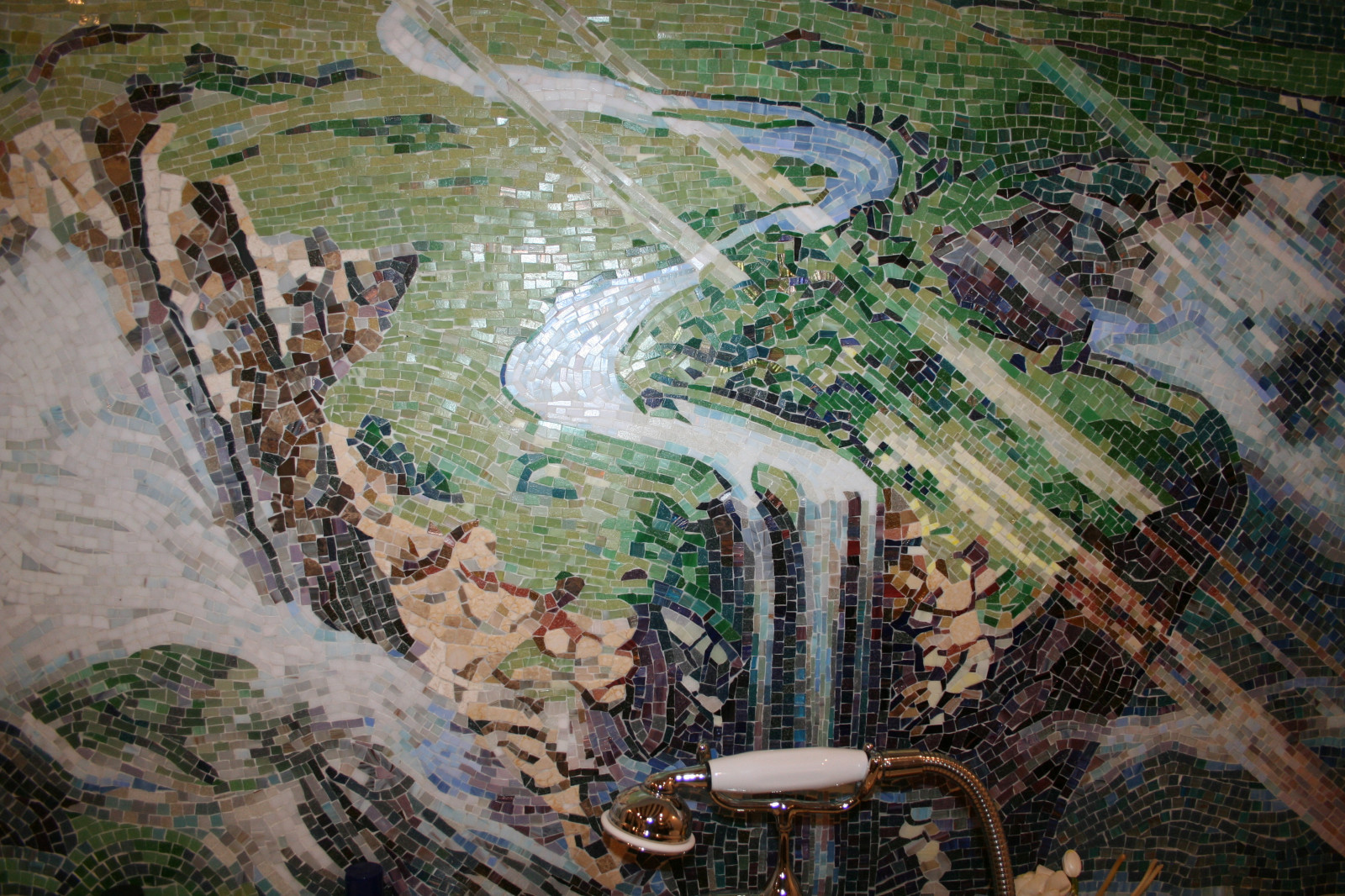 Artictic mosaic "Waterfall"