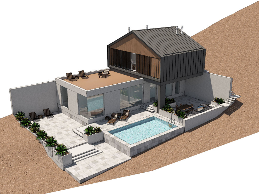 Дом у моря на склоне