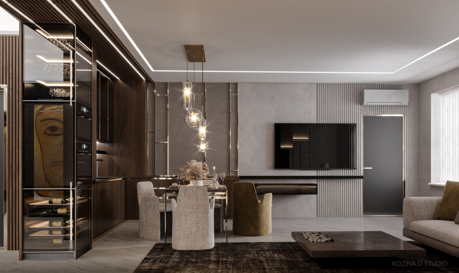 Кухня гостиная из проекта в Санкт-Петербурге