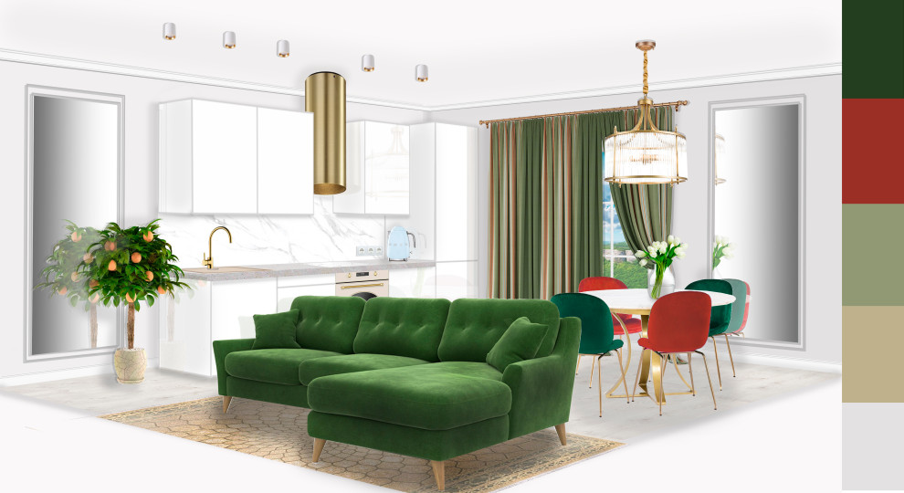 Обложка проекта: Кухня -гостиная в г.Астана