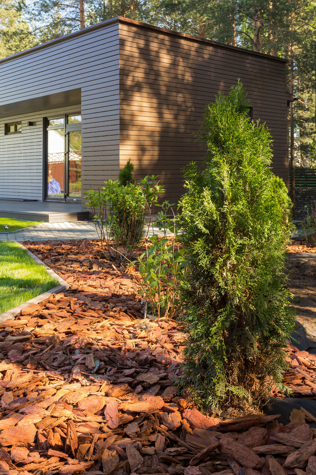 Ландшафт участка загородного дома в Сосновом бору